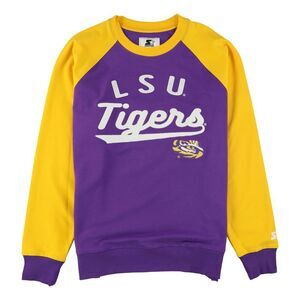 STARTER Mens Louisiana State Tigers Sweatshirt, uls, L